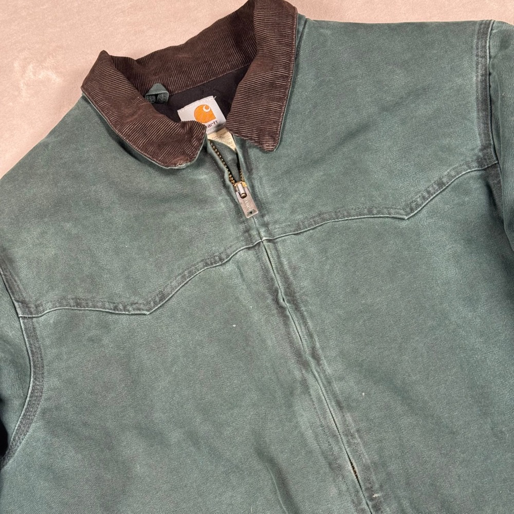 Carhartt J14HTG Santa Fe Jacket Mens XL Tall Hunter Green Quilted Lined Canvas